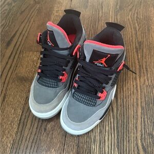 Air Jordan 4 Retro Gray and Red Sneakers